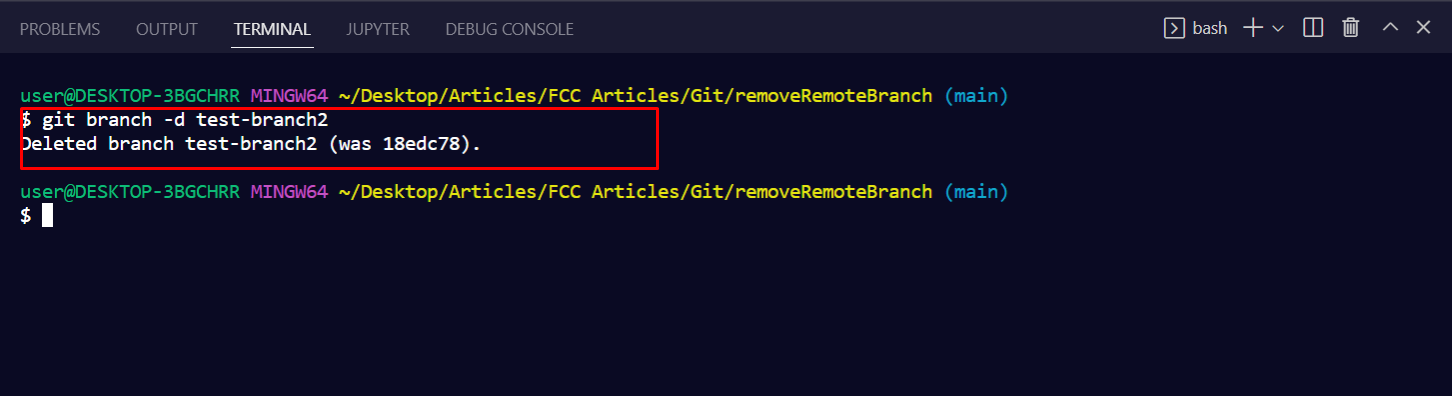 Delete Branch Locally