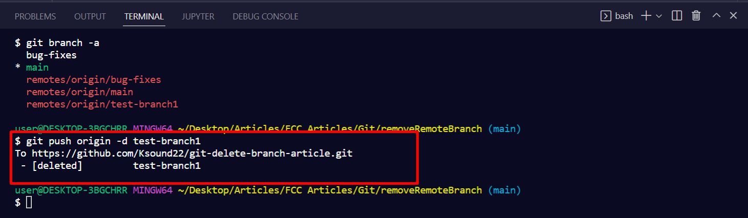 Delete Branch Remotely
